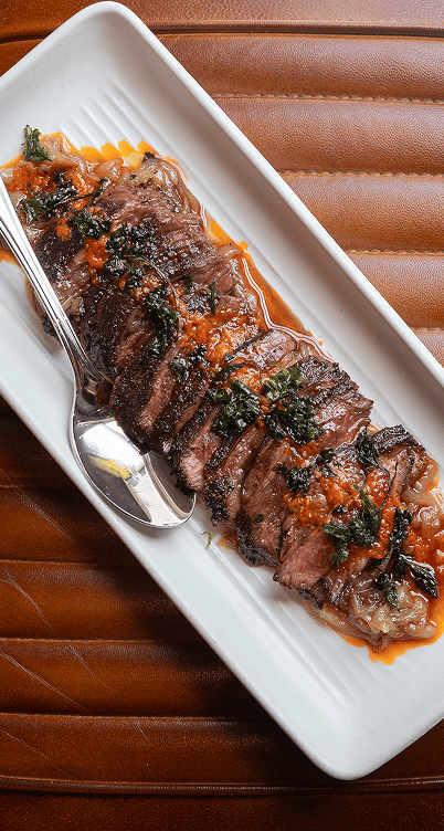Sliced grilled steak 
